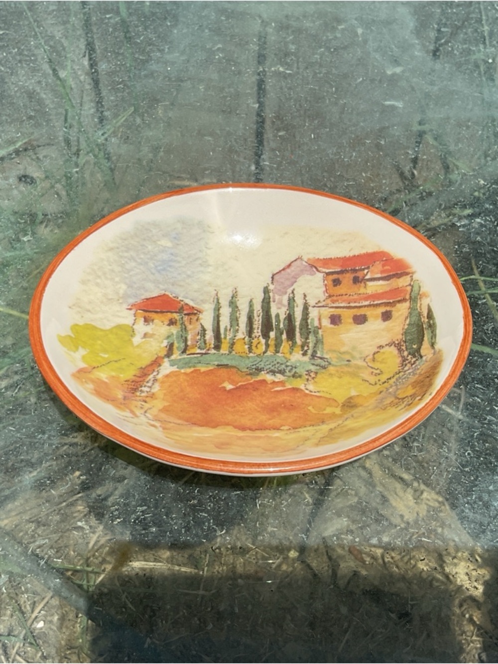 Williams Sonoma Oval Appetizer Dish Tuscan Landscape 5 1/2” Portugal Replacement
